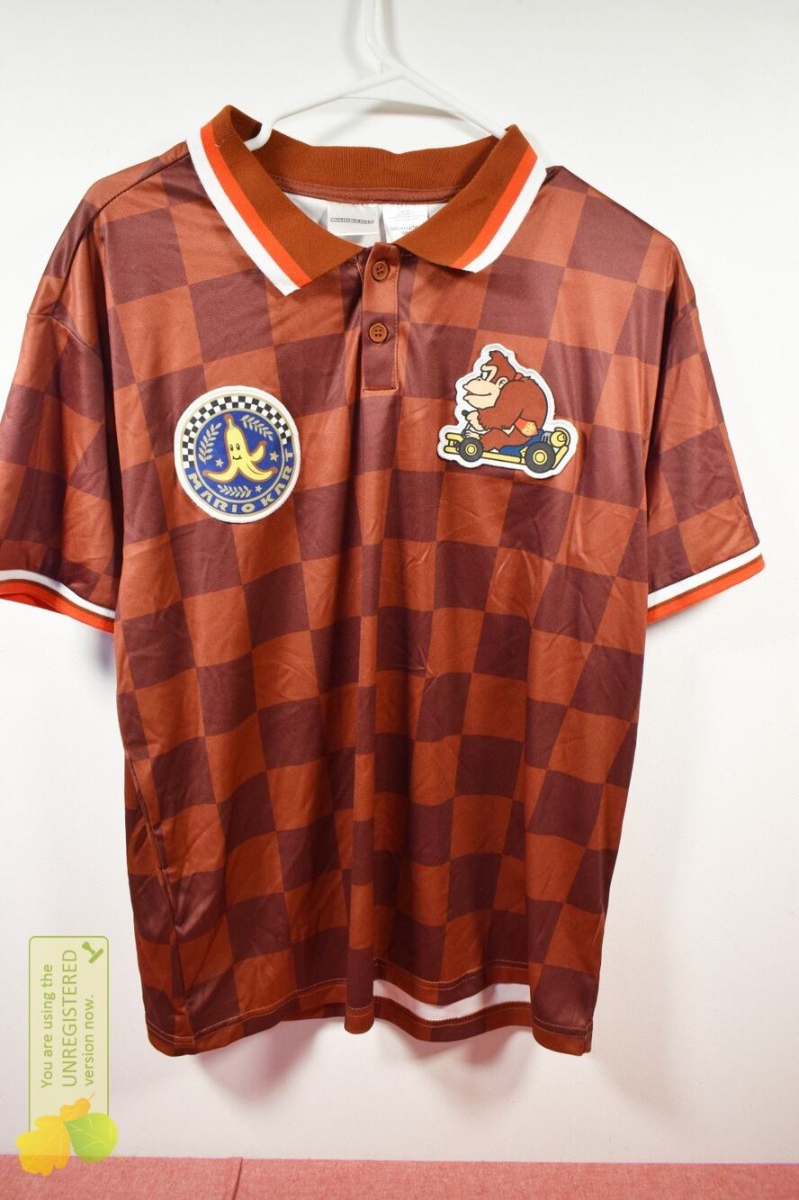 Mario Kart Checkered Sport Polo Donkey Kong Small